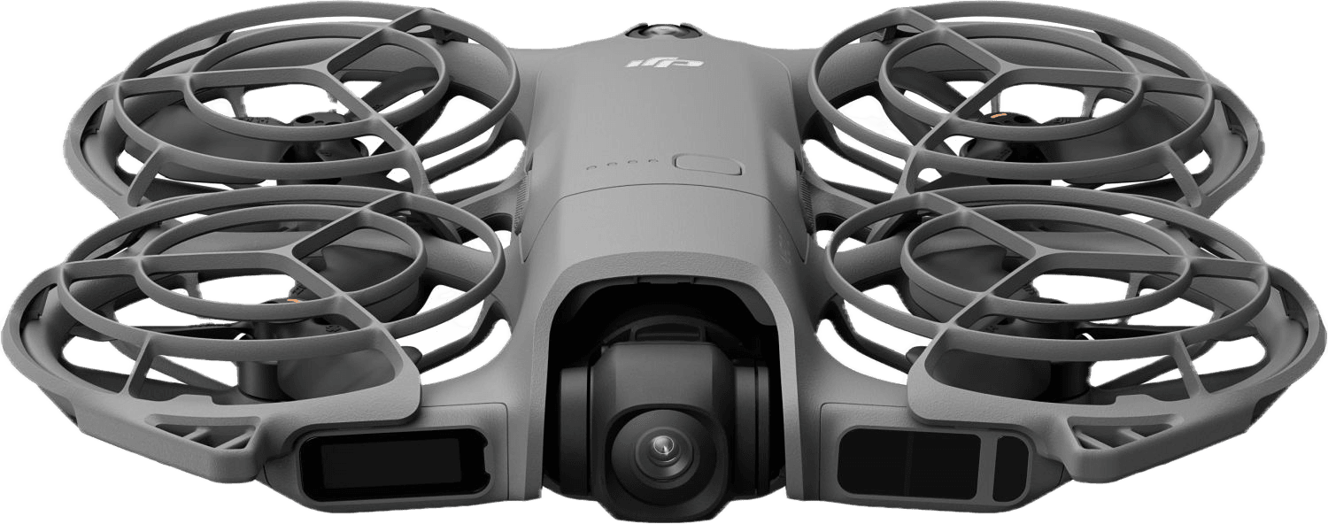 Micro-drone DJI Neo 2 con protectores de hélice
